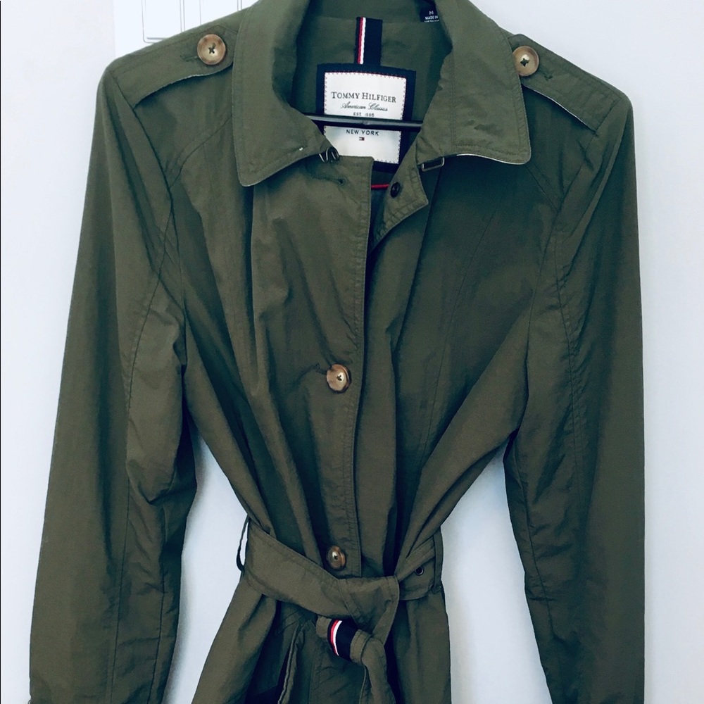 Green Tommy Hilfiger Ladies Trench Coat